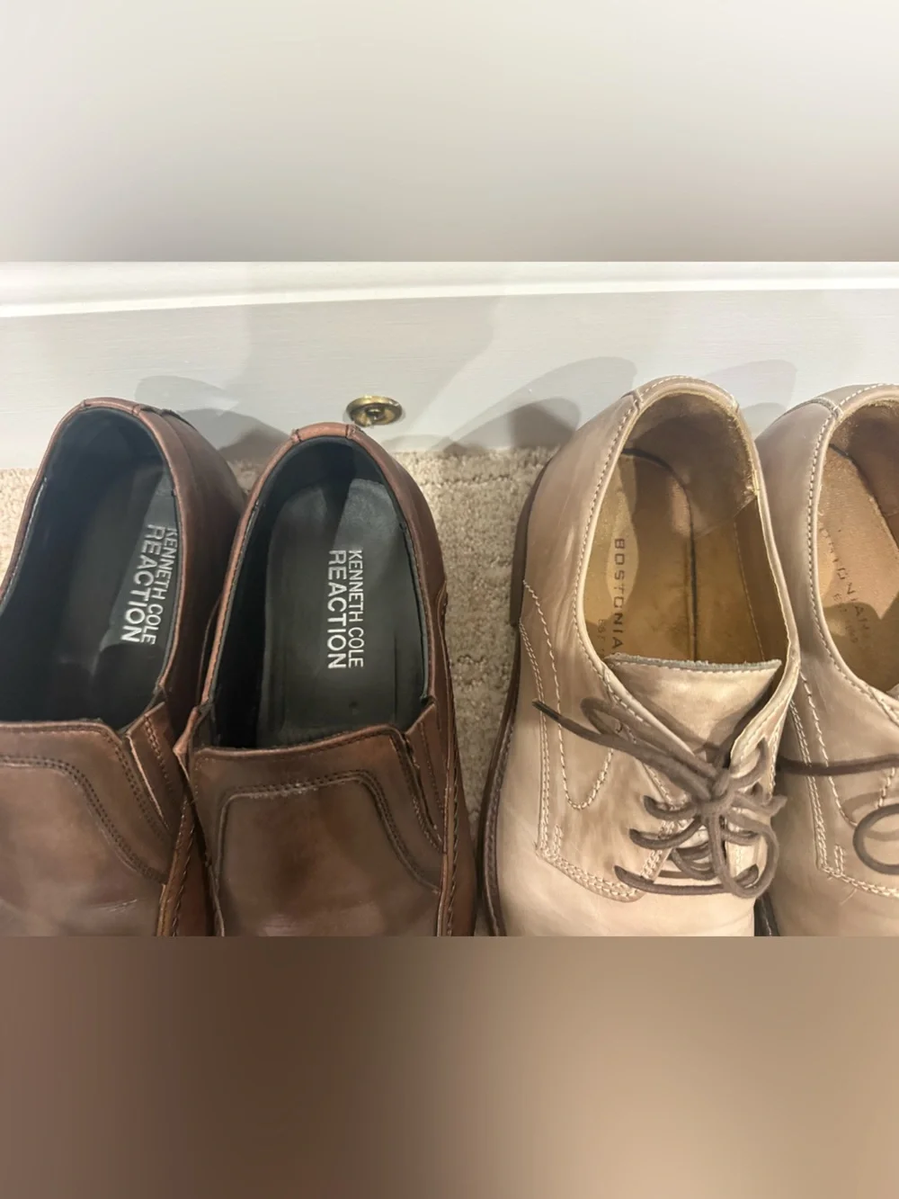 3 pairs of Men's Leather Shoes / boots Sz 9-9.5. Kenneth Cole/ Steve Madden